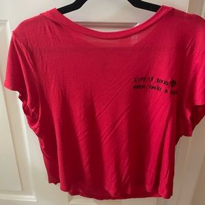 Embroidered letter Crop T